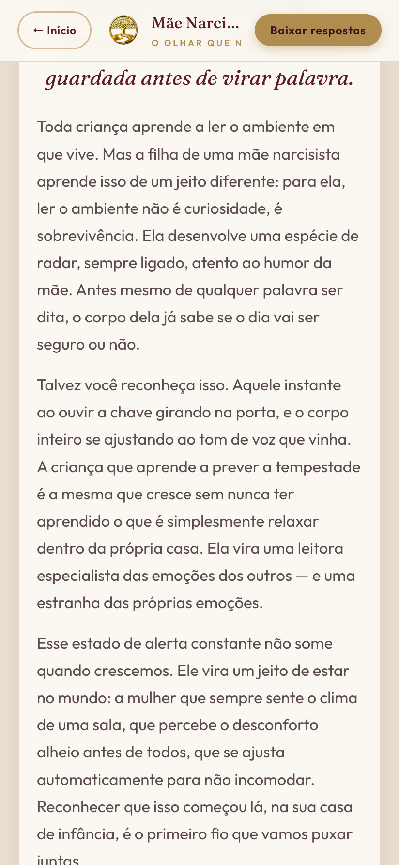 Texto terapêutico do caderno