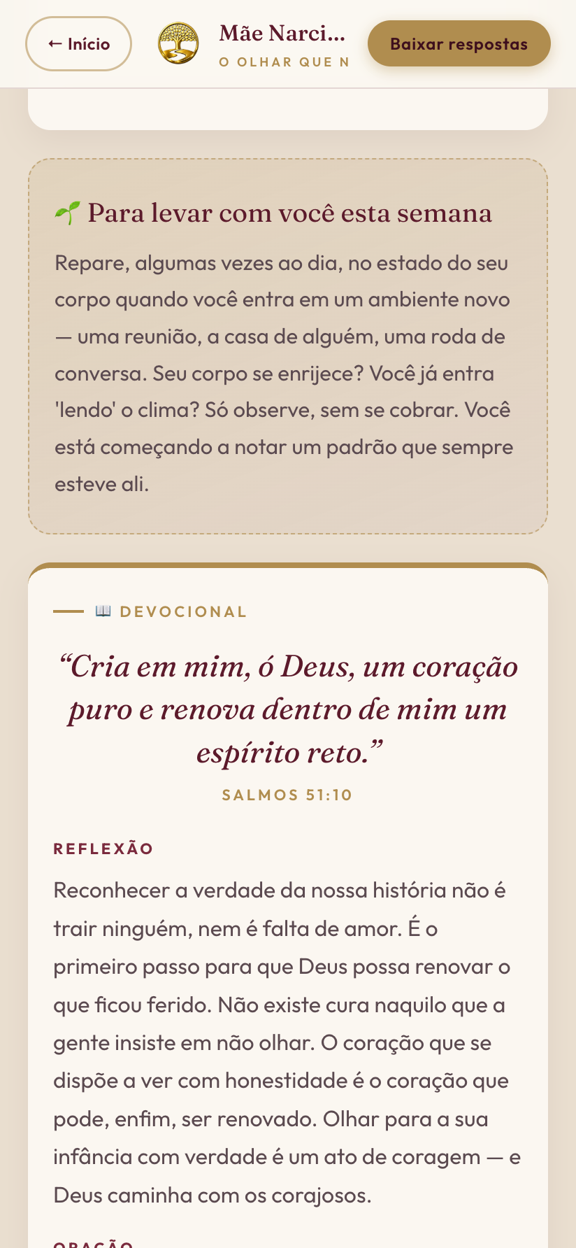 Devocional ao final do passo